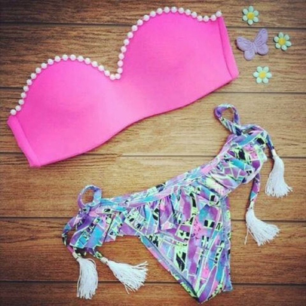 CLOSET CLOSING❗️ Pink Bandeau Bikini NWT