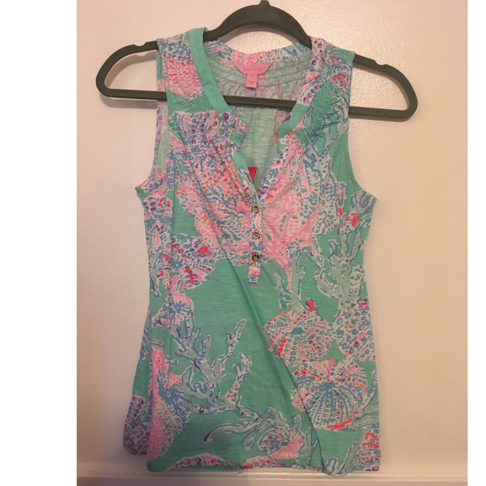 Lilly Pulitzer Essie button down top XS NWT!