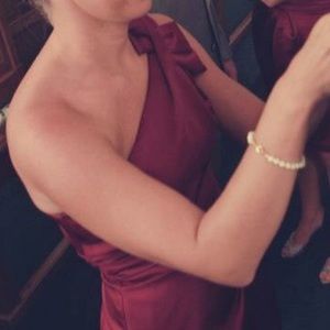 Short Wine/Burgundy One Shoulder Bridesmaid Dress