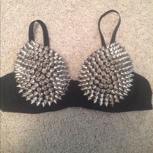 Rave gothic spike bra
