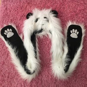 Fuzzy panda hat