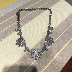 Clear crystal statement necklace
