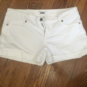 Paige white denim shorts