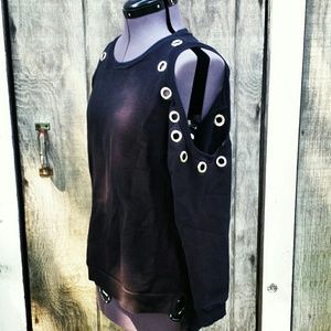 SALE Forever 21 Shoulderless Grommet Sweatshirt S