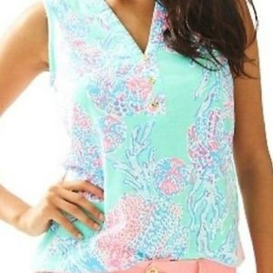 Lilly Pulitzer Essie Top - Minty Fresh Fansea