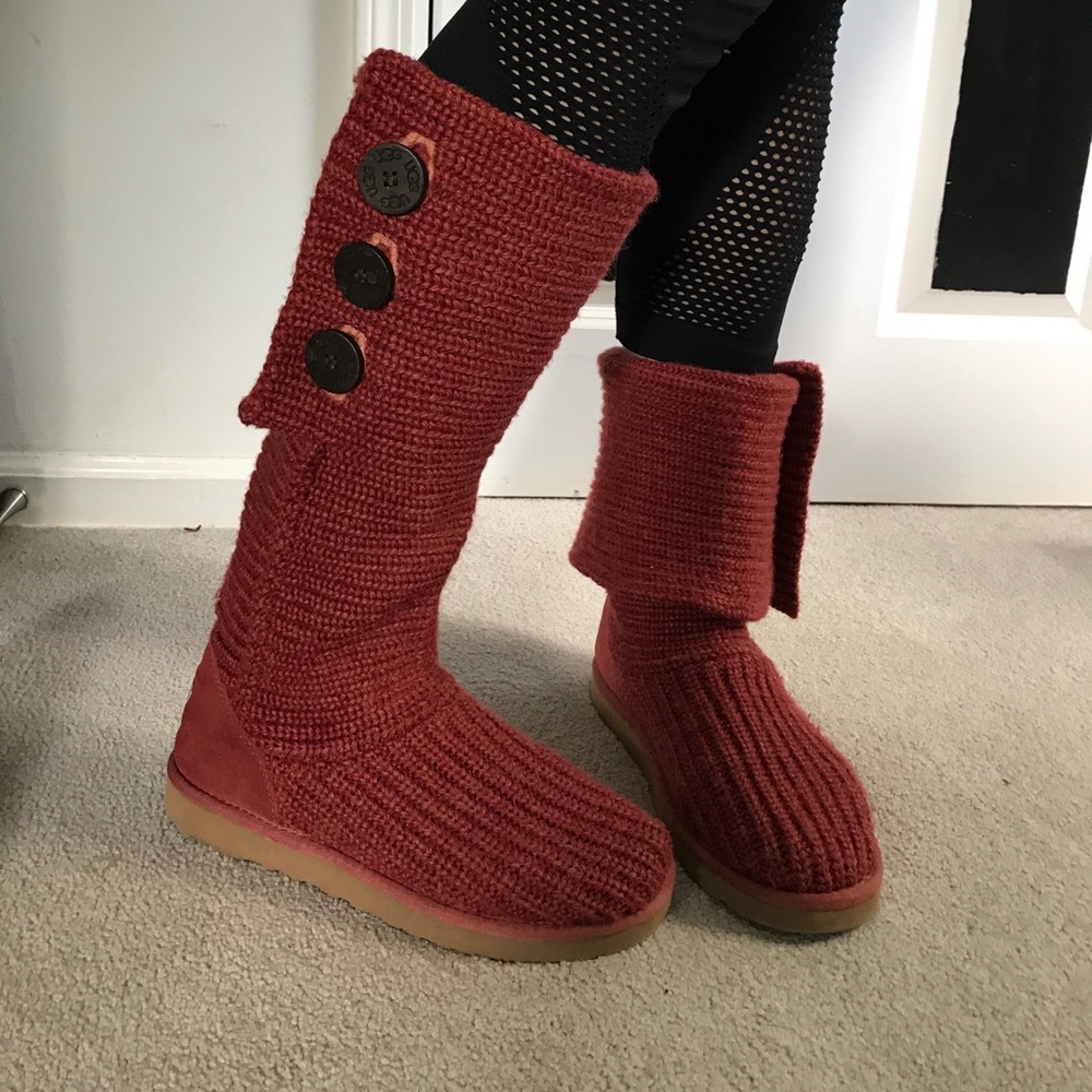 Ugg Red Knitted Boots
