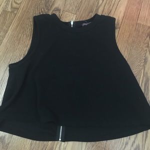 Black top with zipper up the back