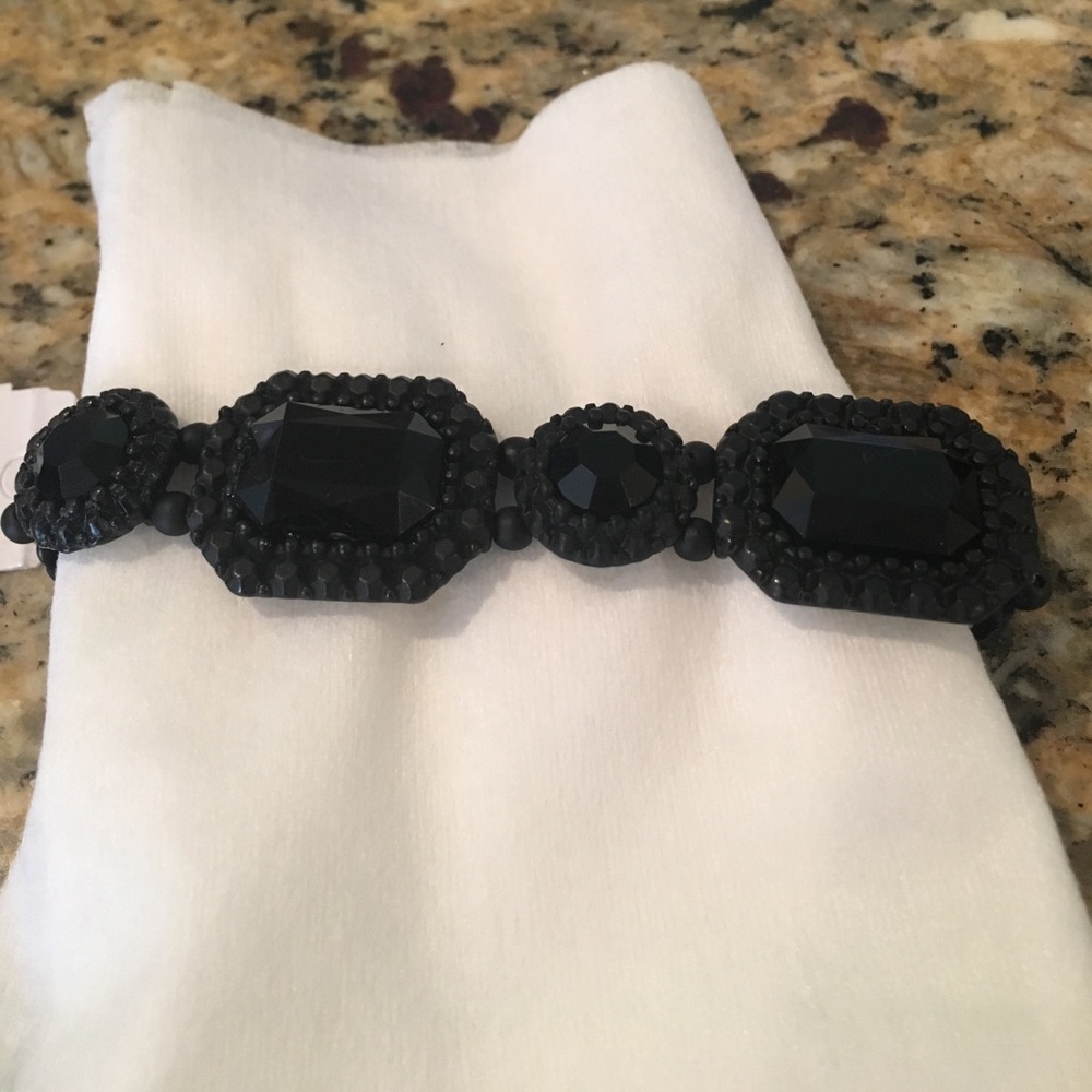 Opaque black stretchy bracelet - never worn