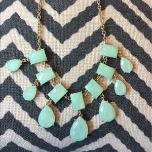 Mint green bib necklace