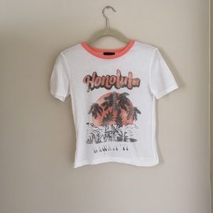 topshop cropped honolulu ringer tee