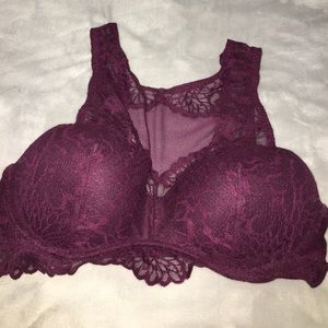 Highneck maroon bralette size LG