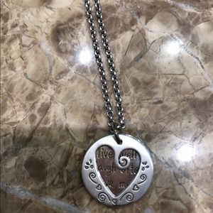 "Live well, Laugh often, Love much" necklace