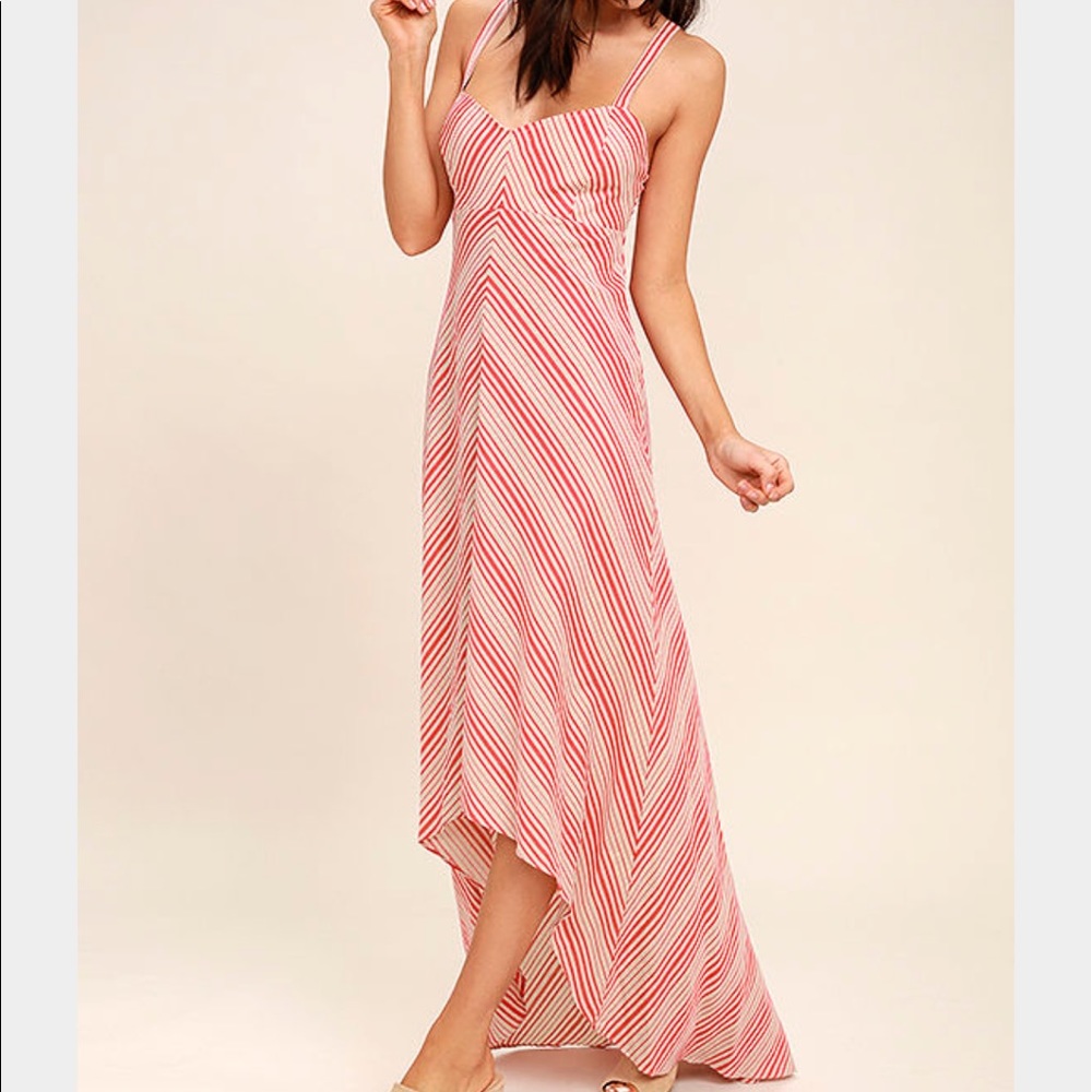 AYERS STRIPE HIGH LOW DRESS