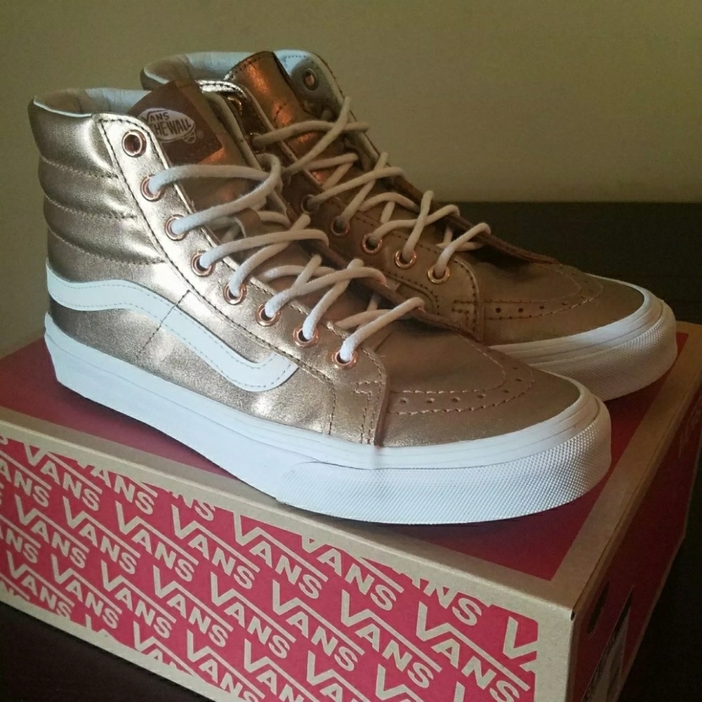 New Rose Gold Vans SK8-hi Slim