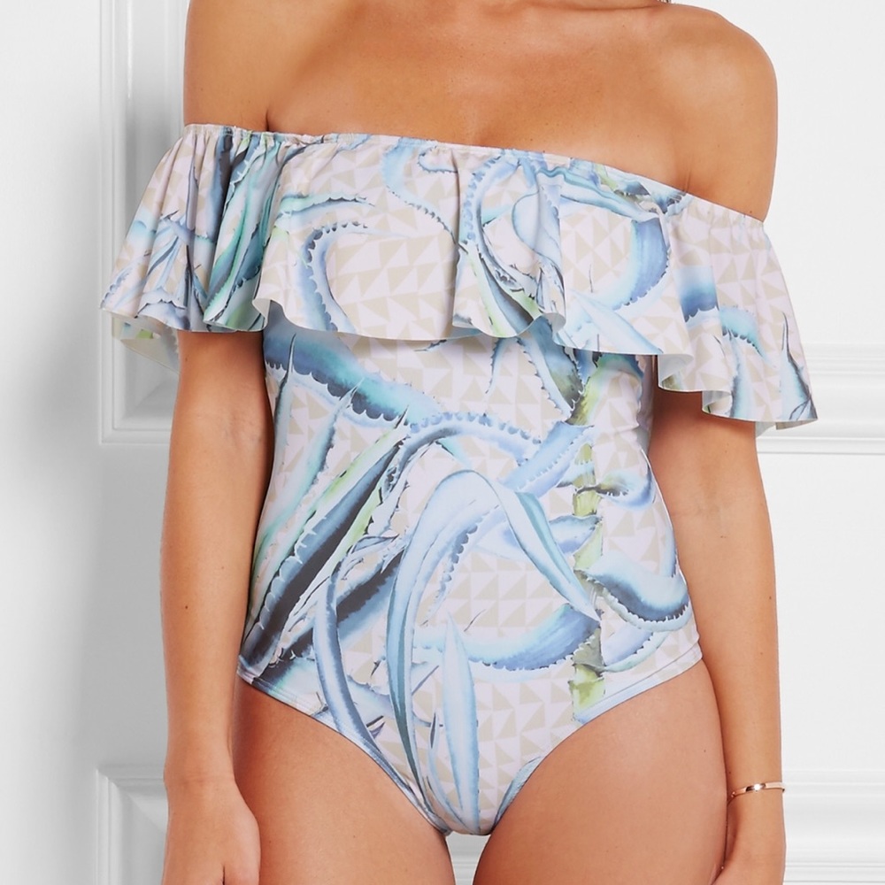 Mara Hoffman off the shoulder one piece - aloe