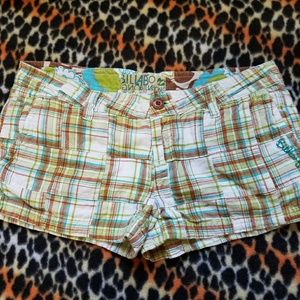 Billabong Plaid Shorts. Sz 3