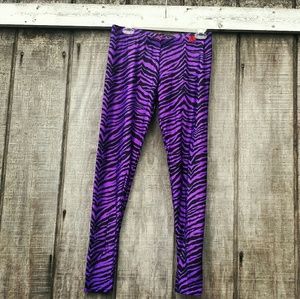 SALE Tripp NYC Purple Tiger Striped Leggings L
