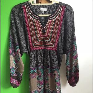 Linea Domani floral tunic with tassel ties