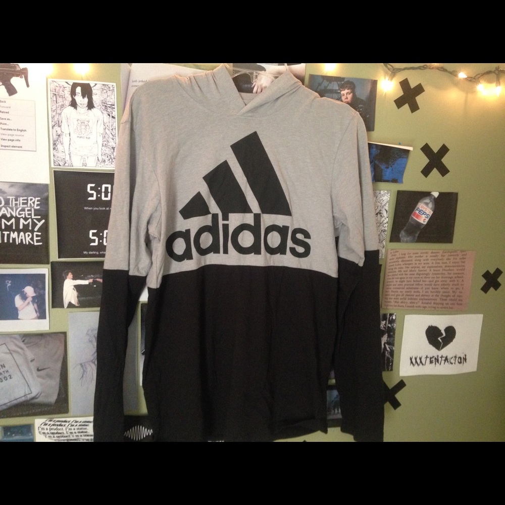 Adidas Gray and Black Hoodie