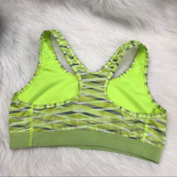 Nike dri fit yellow grey weaved sports bra - Picture 3 of 5
