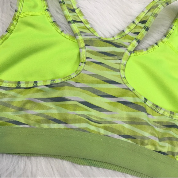 Nike dri fit yellow grey weaved sports bra - Picture 4 of 5