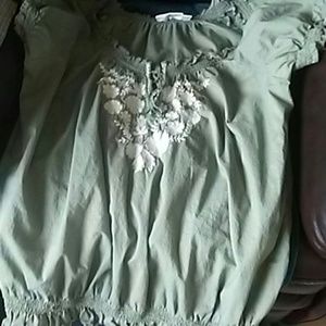 Embroidered green blouse