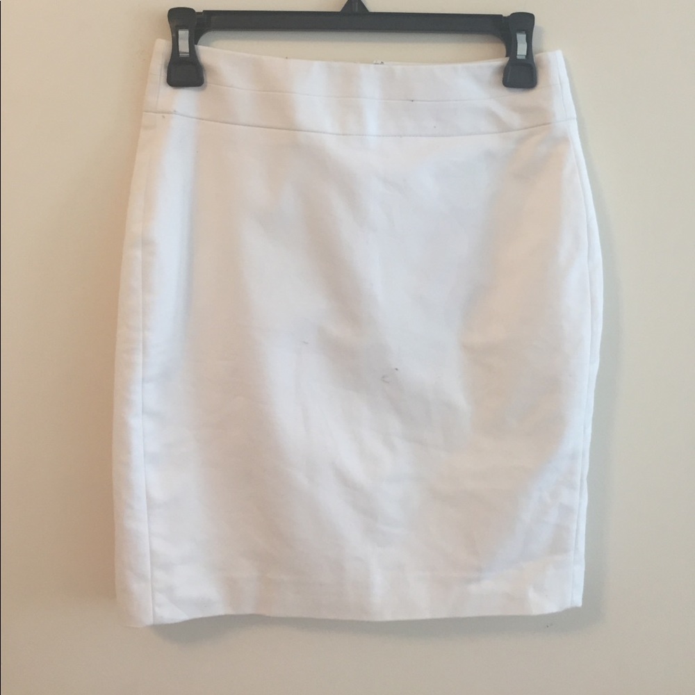 Crisp White Pencil Skirt