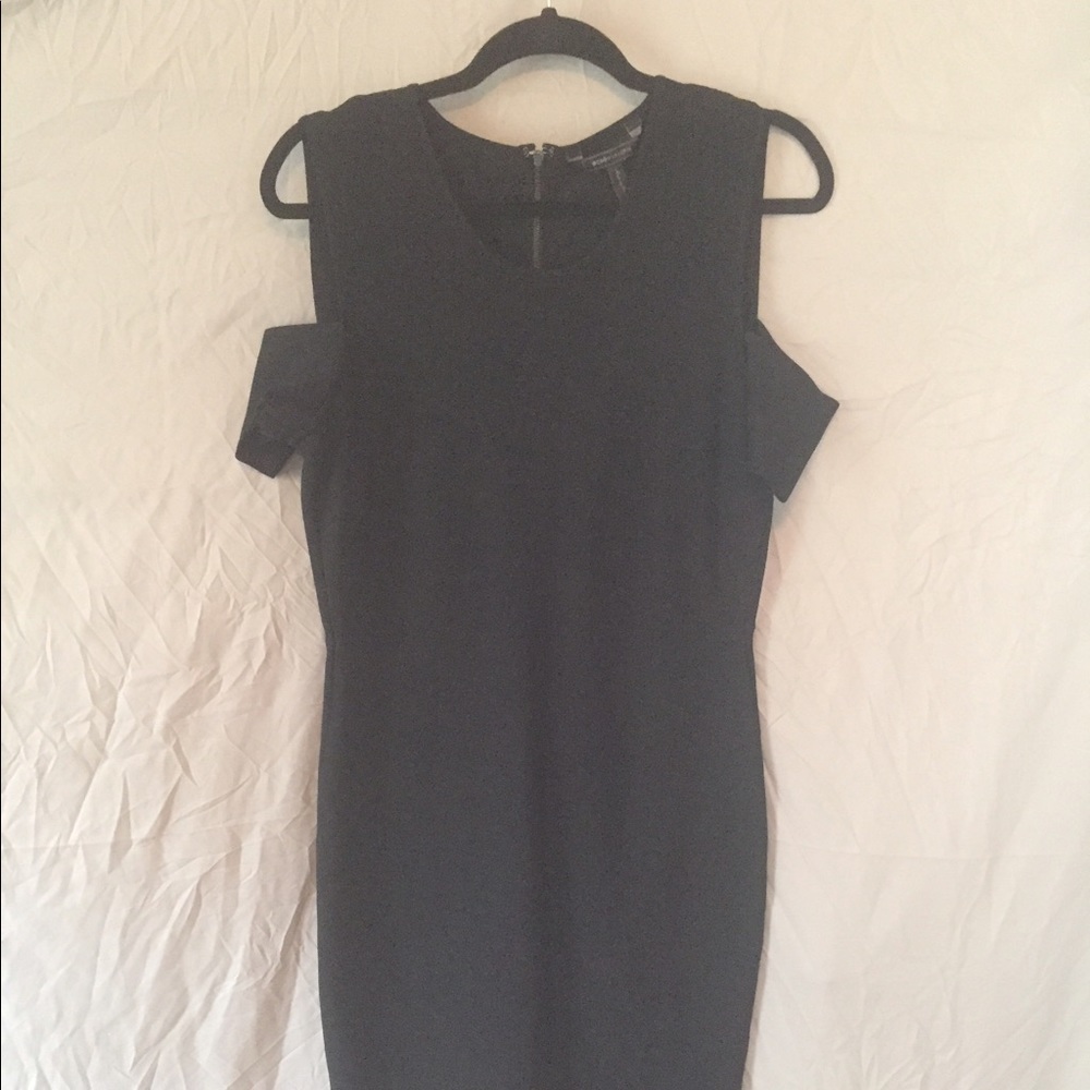 BCBGMaxAzria Black Cold Shoulder Dress. Size L