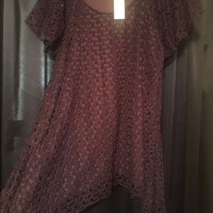 Purple dress barn top. L lace NWT