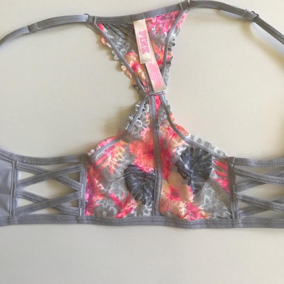 🍍SOLD PINK Hawaiian Print Lacey FRONT SNAP Bra🍍 - Picture 7 of 7
