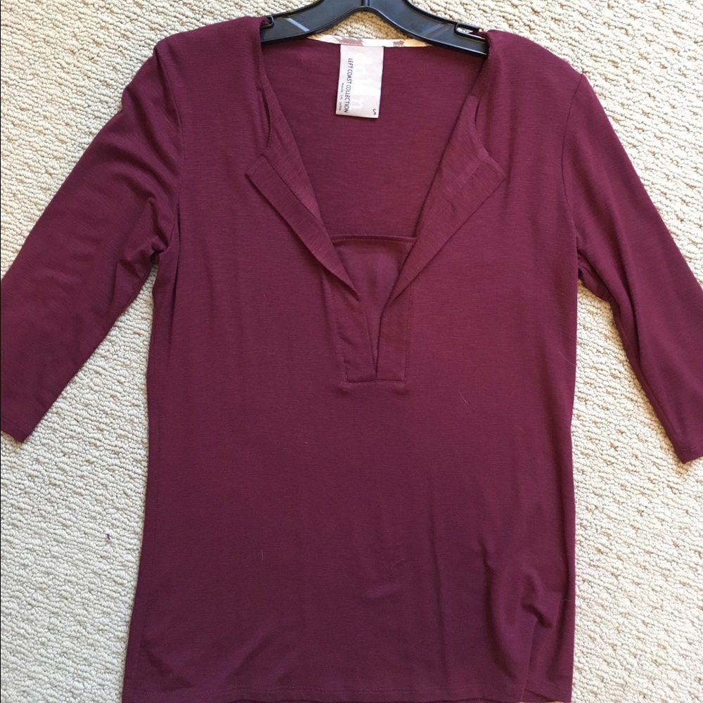 Bundle 3/$15 Dolan (anthropologie) maroon top with 3/4 sleeves