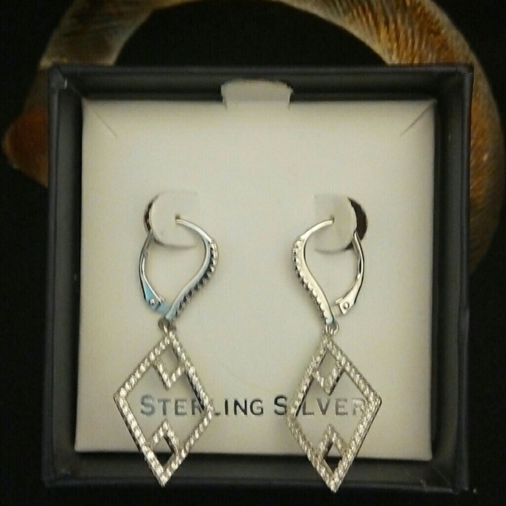 Sterling silver Art Deco earrings