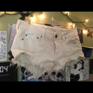 White Distressed Shorts