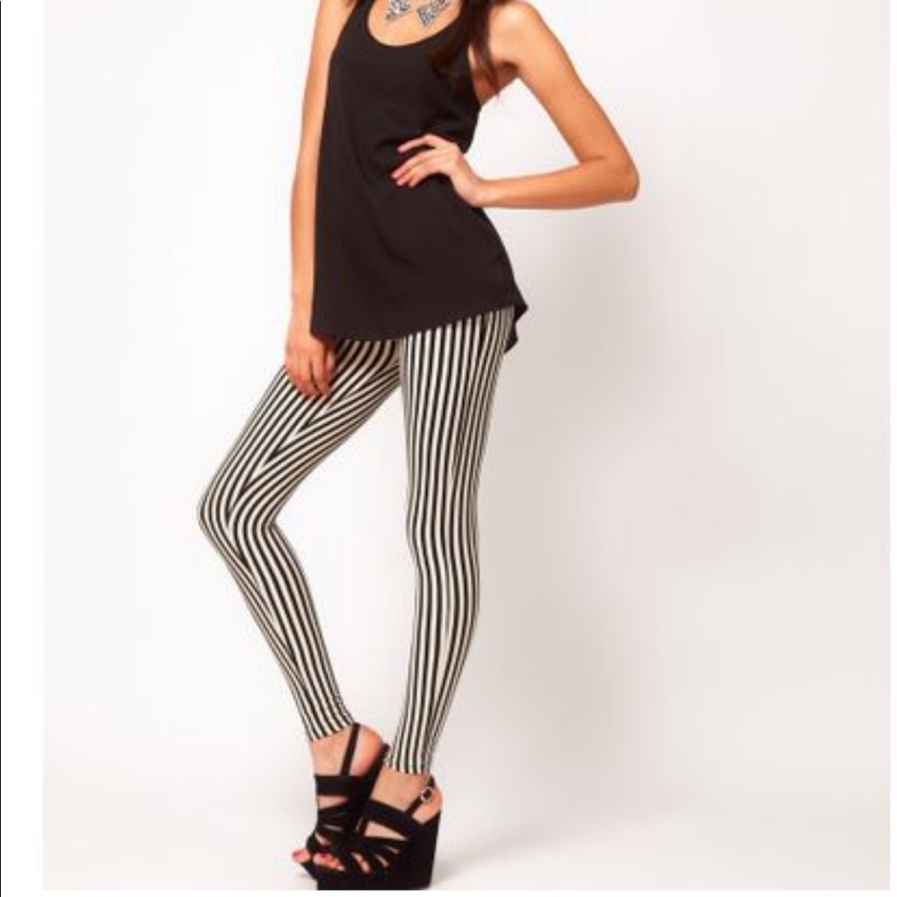 River Island striped black and white leggings