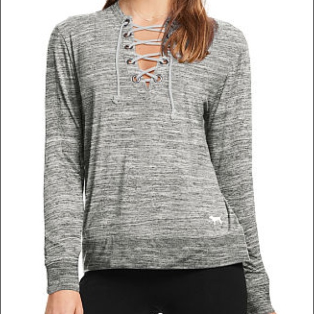 NWT lace up campus crew grey