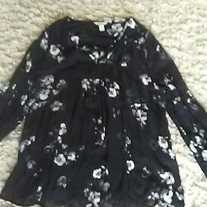 Black flowered blouse