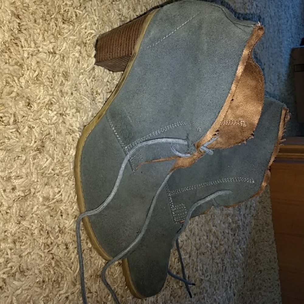 Blue Suede RuffHewn Size 11 Ankle Boots -REDUCED