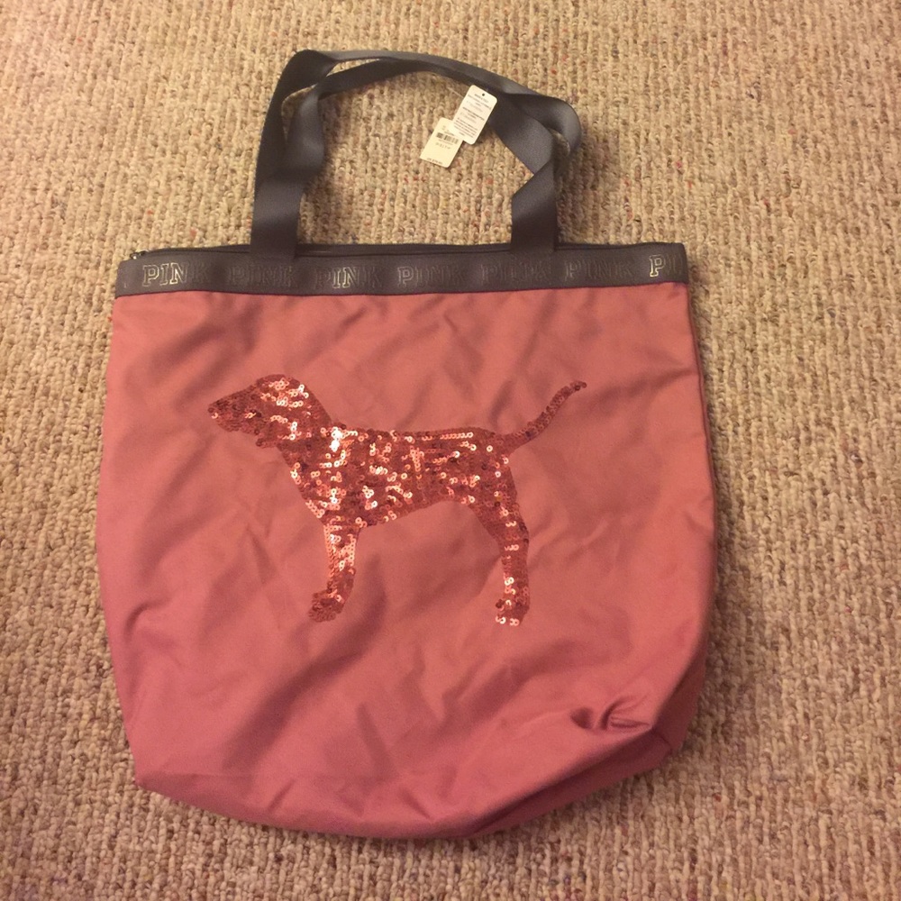 Pink sparkly tote