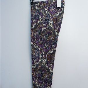 Jcrew ankle pants 00 new paisley print
