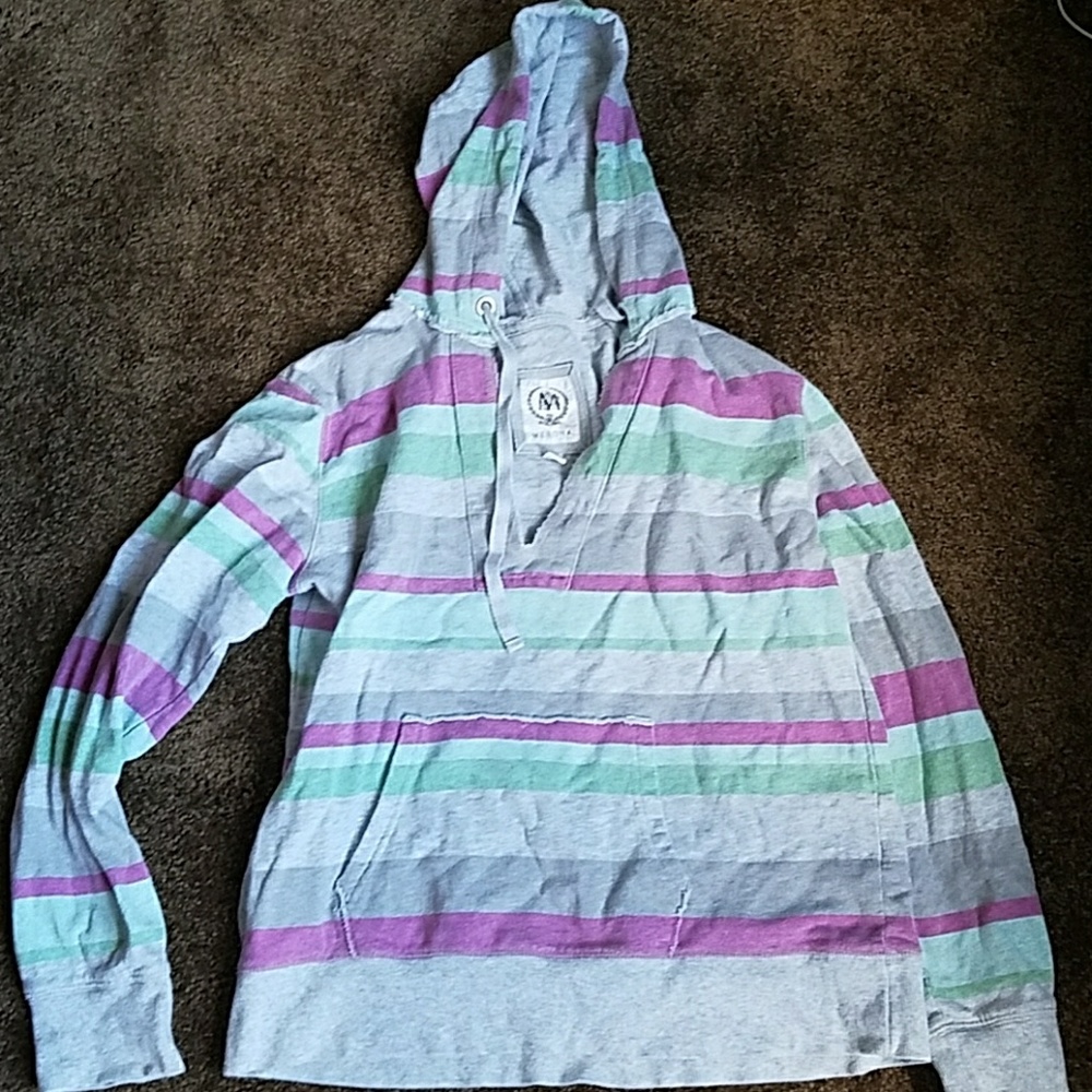 Cute stripped pullover hoodie