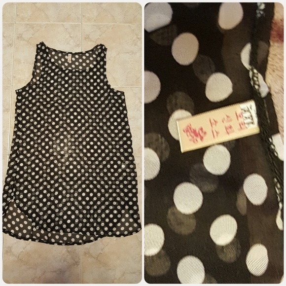 Tops - Sheer polka dot tank top