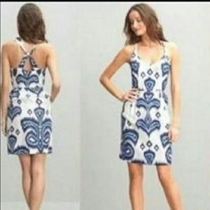 Silk Dress with Ikat Print