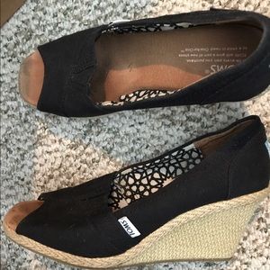 Black Toms Wedges