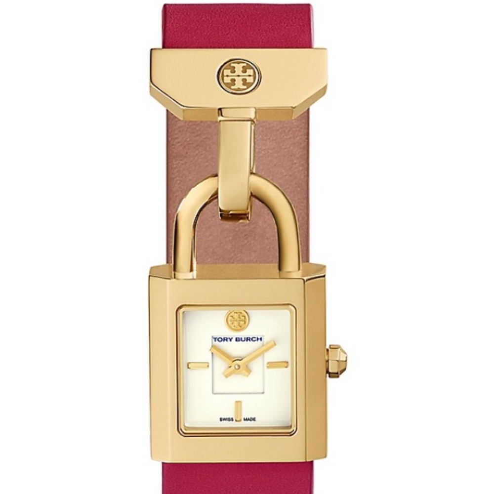 Tory Burch Surrey Watch, Red Leather/Gold-Tone