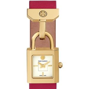 Tory Burch Surrey Watch, Red Leather/Gold-Tone