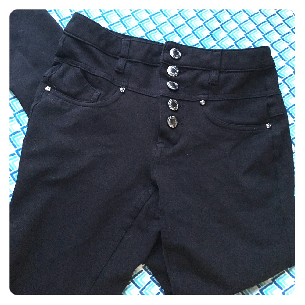 High waisted button up leggings