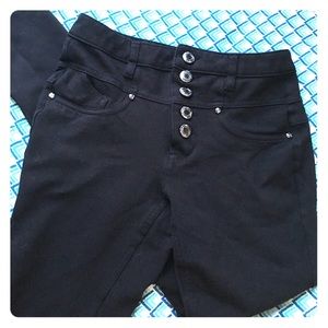 High waisted button up leggings