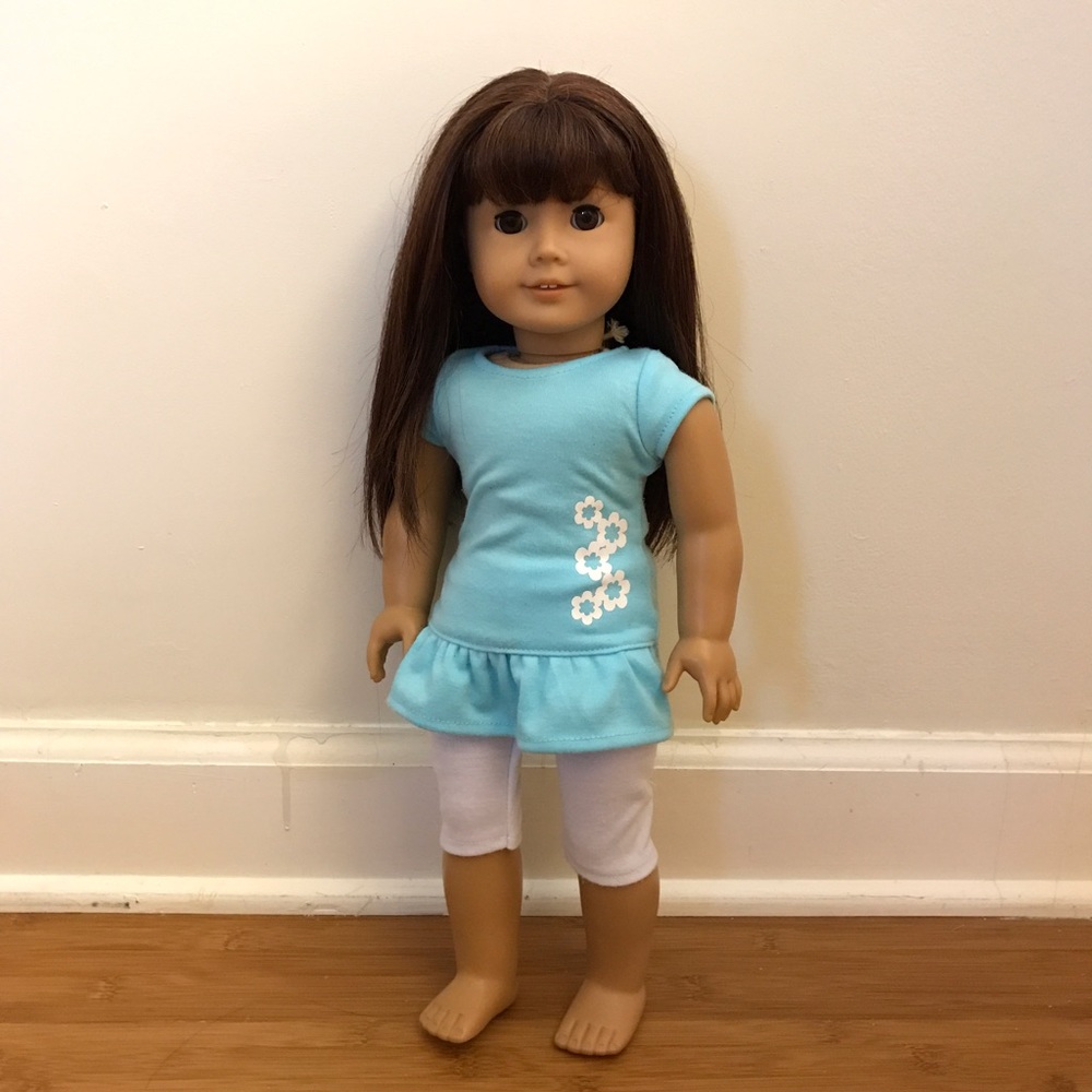 American girl doll blue flower outfit
