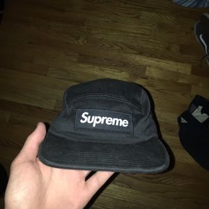 Black Supreme Logo Camp Camp Cap 🔥