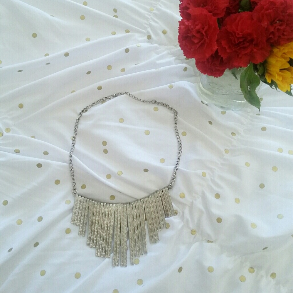 Burlington statement piece silver color necklace